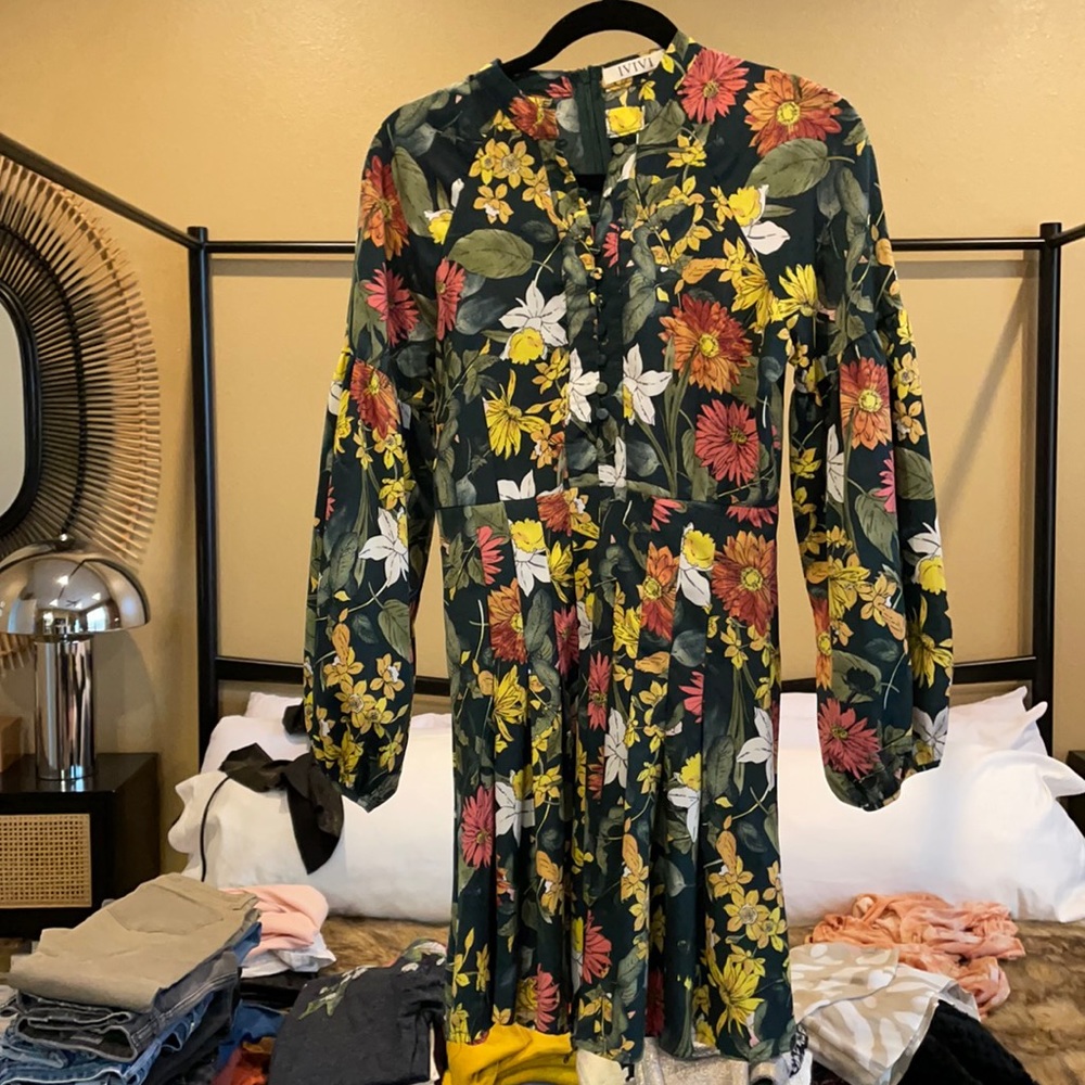 Structured Floral Dress